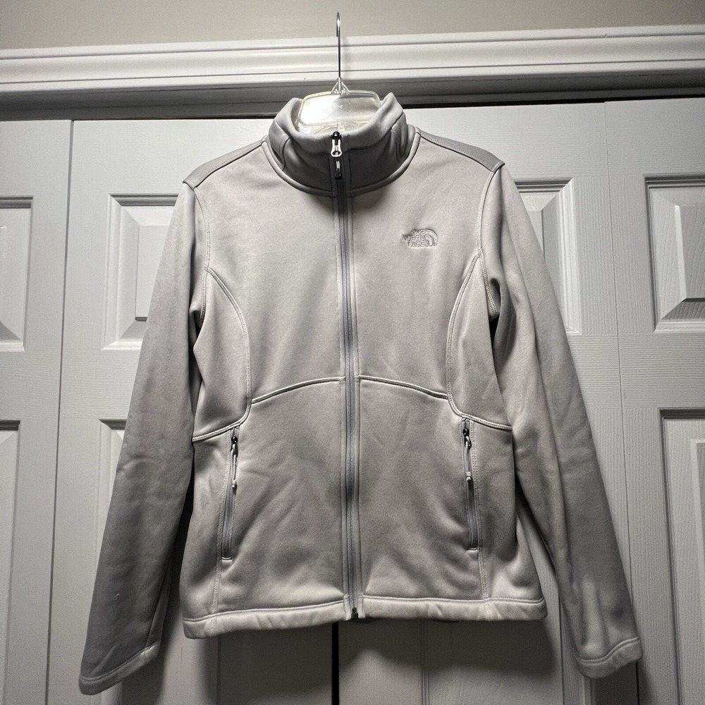 The North Face Silver Gray & White Zip Up Jacket Size M Women's Style # ML998346